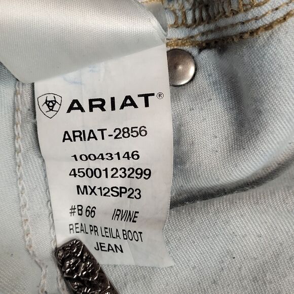 Ariat REAL Denim Leila Boot Cut Blue Jeans Womens 33R Perfect Rise Western 34x32 - Picture 8 of 12